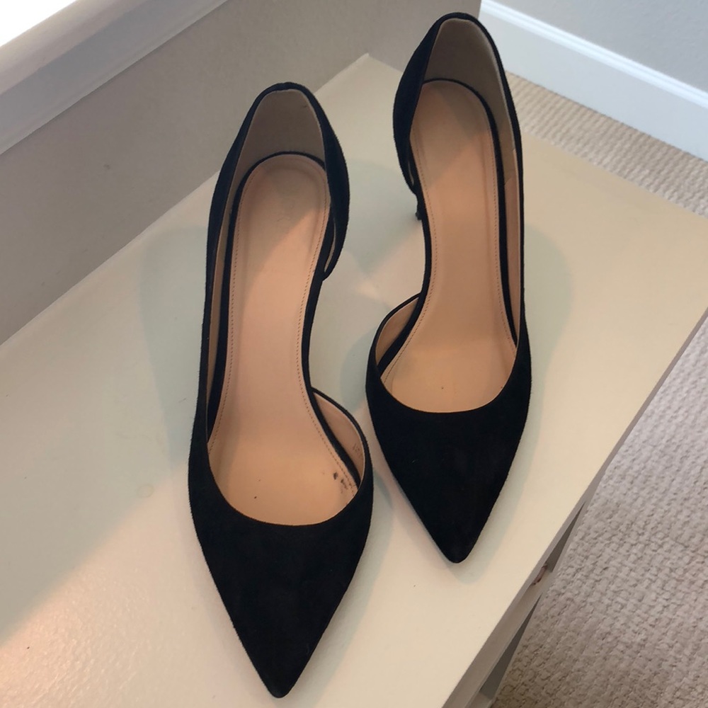 Jcrew black suede heel